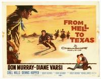 z109 FROM HELL TO TEXAS title movie lobby card '58 Don Murray, Diane Varsi, cool artwork!