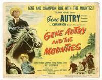 z111 GENE AUTRY & THE MOUNTIES title movie lobby card '50 great image riding Champion!