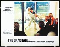z442 GRADUATE movie lobby card #3 R72 Dustin Hoffman & Katharine Ross in church!