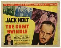 z121 GREAT SWINDLE title movie lobby card '41 Jack Holt, three-alarm blaze of thrills!