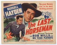 z168 LAST HORSEMAN title movie lobby card '44 Russell Hayden's most thrilling picture!