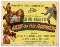 z170 LAST OF THE REDMEN title movie lobby card '47 adapted from The Last of the Mohicans!