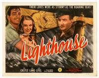 z177 LIGHTHOUSE title movie lobby card '46 their loves were as stormy as the roaring seas!