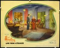z513 LOVE FROM A STRANGER movie lobby card '37 Basil Rathbone, Ann Harding, Agatha Christie