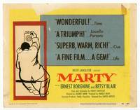 z198 MARTY title movie lobby card '55 Delbert Mann, Ernest Borgnine, Paddy Chayefsky