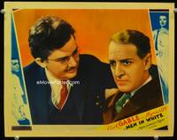 z540 MEN IN WHITE movie lobby card '34 Jean Hersholt & Otto Kruger close up!