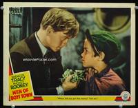 z541 MEN OF BOYS TOWN movie lobby card '41 great close up of Mickey Rooney & Bobs Watson!