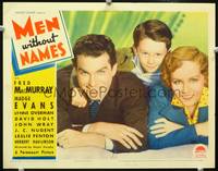 z542 MEN WITHOUT NAMES movie lobby card '35 Fred MacMurray, Madge Evans & cute boy close up!