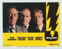 z580 NETWORK movie lobby card #1 '76 best portrait of William Holden, Robert Duvall & Peter Finch!