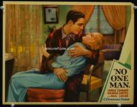 z585 NO ONE MAN movie lobby card '32 Carole Lombard & Ricardo Cortez romantic close up!
