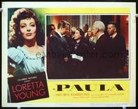 z616 PAULA movie lobby card #5 '52 pretty Loretta Young, Kent Smith