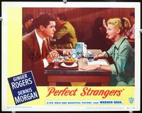 z618 PERFECT STRANGERS movie lobby card #7 '50 Ginger Rogers & Dennis Morgan 2-shot!