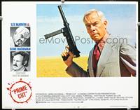z630 PRIME CUT movie lobby card #8 '72 Lee Marvin close up with machine gun!