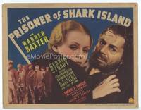 z230 PRISONER OF SHARK ISLAND title movie lobby card '36 John Ford, Warner Baxter, Gloria Stuart