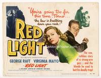 z233 RED LIGHT title movie lobby card '49 strong-arm George Raft, sexy blonde Virginia Mayo!