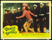 z650 REVEILLE WITH BEVERLY movie lobby card '43 great image of Ann Miller dancing with servicemen!