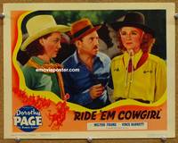 z652 RIDE 'EM COWGIRL movie lobby card '39 Dorothy Page, the singing cowgirl!