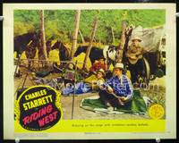 z654 RIDING WEST movie lobby card '43 Ernest Tubb & His Singing Cowboys play music on the range!