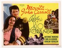 z246 ROSE OF THE RIO GRANDE title movie lobby card R48 soldier John Carroll & pretty Movita!