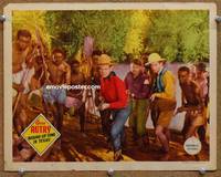 z662 ROUND-UP TIME IN TEXAS movie lobby card '37 Gene Autry with South African natives!
