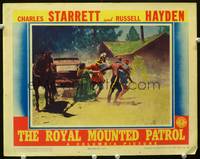 z663 ROYAL MOUNTED PATROL movie lobby card '41 Mountie Charles Starrett helps family escape!