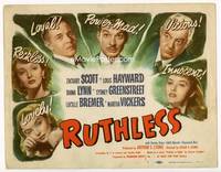 z248 RUTHLESS title movie lobby card '48 Edgar Ulmer, Sydney Greenstreet, film noir!