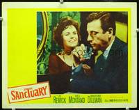 z669 SANCTUARY movie lobby card #7 '61 Lee Remick & Yves Montand close up!