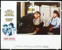 z717 STING movie lobby card #2 '74 Paul Newman & Robert Redford 2-shot!