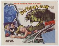 z327 TIGER'S CLAW title movie lobby card '51 wild images, why does it KILL what it LOVES the most?