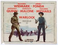 z341 WARLOCK title movie lobby card '59 cowboys Henry Fonda & Richard Widmark!