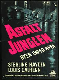 a068 ASPHALT JUNGLE Danish movie poster '50 John Huston, Gaston art!