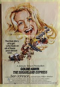 a058 SUGARLAND EXPRESS English one-sheet movie poster '74 Hawn by Alexander!