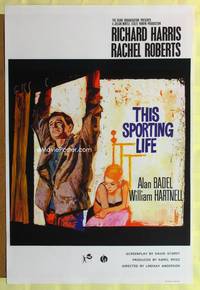 a059 THIS SPORTING LIFE English one-sheet movie poster '63 Fratini art!