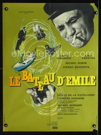 a371 EMILE'S BOAT French 23x32 movie poster '62 Girardot, Ventura