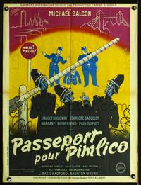 a455 PASSPORT TO PIMLICO French 23x32 movie poster '49 Cartier art!