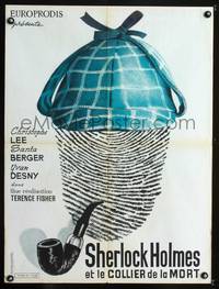 a465 SHERLOCK HOLMES & THE DEADLY NECKLACE French 23x32 movie poster '62