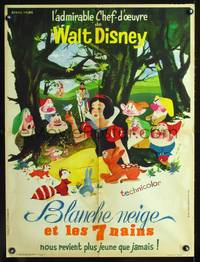 a469 SNOW WHITE & THE SEVEN DWARFS French 23x32 movie poster R62