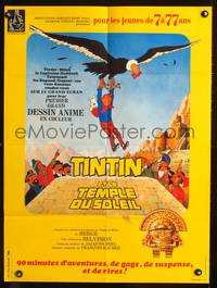 a480 TINTIN & THE TEMPLE OF THE SUN French 23x32 movie poster '69
