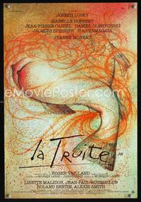 a559 TROUT French 15x21 movie poster '82 Losey, wild Francois art!