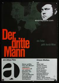 a040 THIRD MAN German movie poster R60s Orson Welles, film noir!