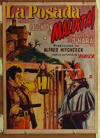 a062 JAMAICA INN Mexican movie poster '39 Hitchcock, Laughton