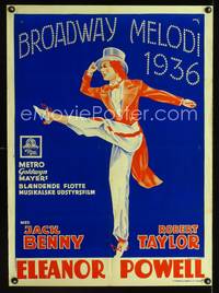 a071 BROADWAY MELODY OF 1936 Danish movie poster '35 Powell by Koppel!
