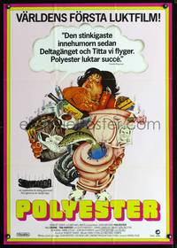 a112 POLYESTER Swedish movie poster '81 John Waters, wacky art!