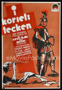 a118 SIGN OF THE CROSS Swedish movie poster R44 DeMille, Aberg art!