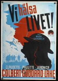 a120 SO PROUDLY WE HAIL Swedish movie poster '43 cool Rohman art!