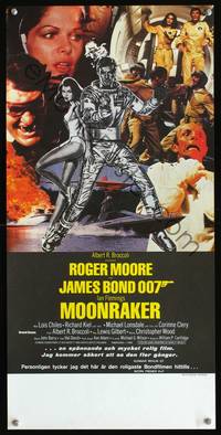 a141 MOONRAKER Swedish stolpe movie poster '79 Moore as James Bond!