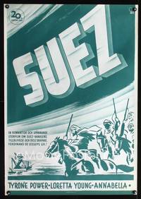 a124 SUEZ Swedish movie poster '38 cool Aberg artwork of the canal!