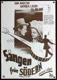 a126 SWANEE RIVER Swedish movie poster R50 Don Ameche, Andrea Leeds