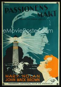 a130 UNDERTOW Swedish movie poster '30 Nolan, Rohman lighthouse art!