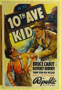 b019 10th AVE KID one-sheet movie poster '37 art of Bruce Cabot & Tommy Ryan in Hell's Kitchen!